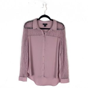 Metaphor | NWOT lace pink button down top